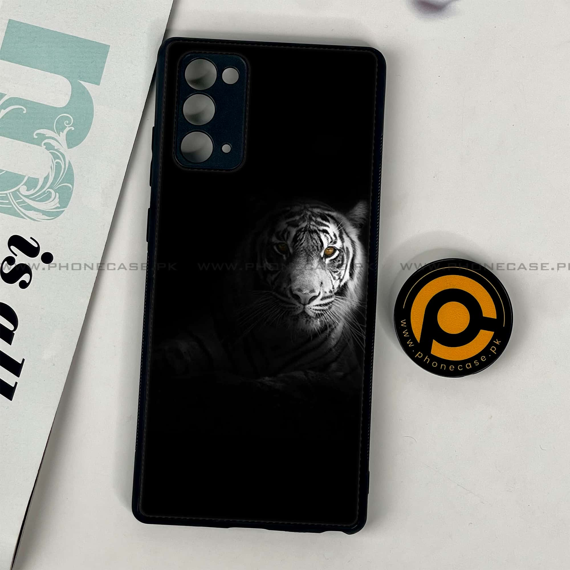 Samsung Galaxy Note 20 - Tiger Series - Premium Printed Glass soft Bumper shock Proof Case