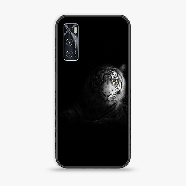 Vivo V20 SE Tiger Design 10 Premium Printed Glass soft Bumper shock Proof Case CS-8830 CS-13131