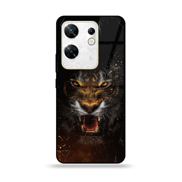 Infinix Zero 30 4G - Tiger Design 9 - Premium Printed Glass soft Bumper shock Proof Case CS-14803