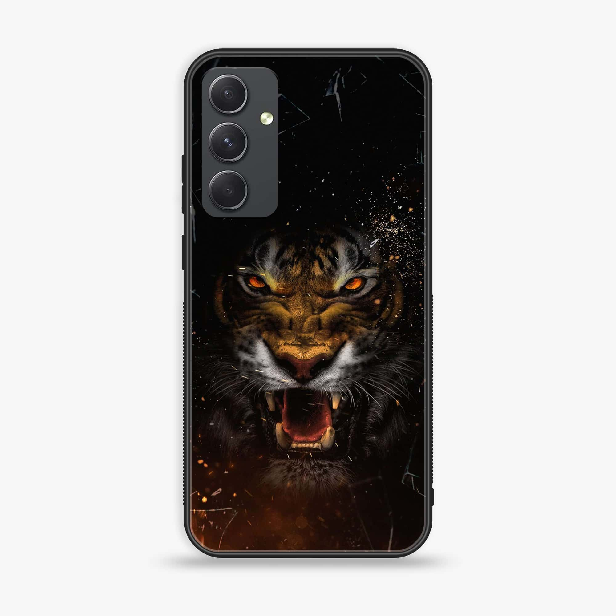 Samsung Galaxy A54 - Tiger Series - Premium Printed Glass soft Bumper shock Proof Case