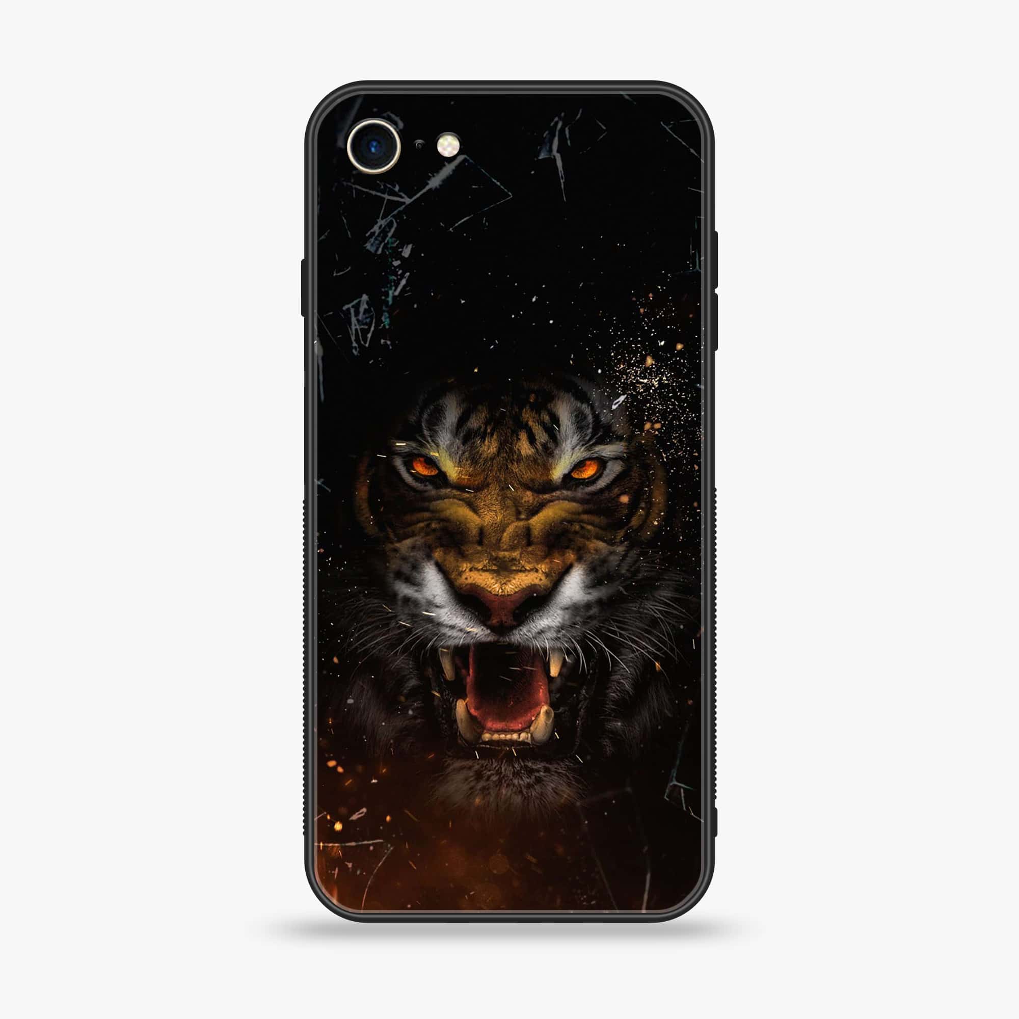 iPhone 6Plus  - Tiger Art Series - Premium Printed Glass soft Bumper shock Proof Case