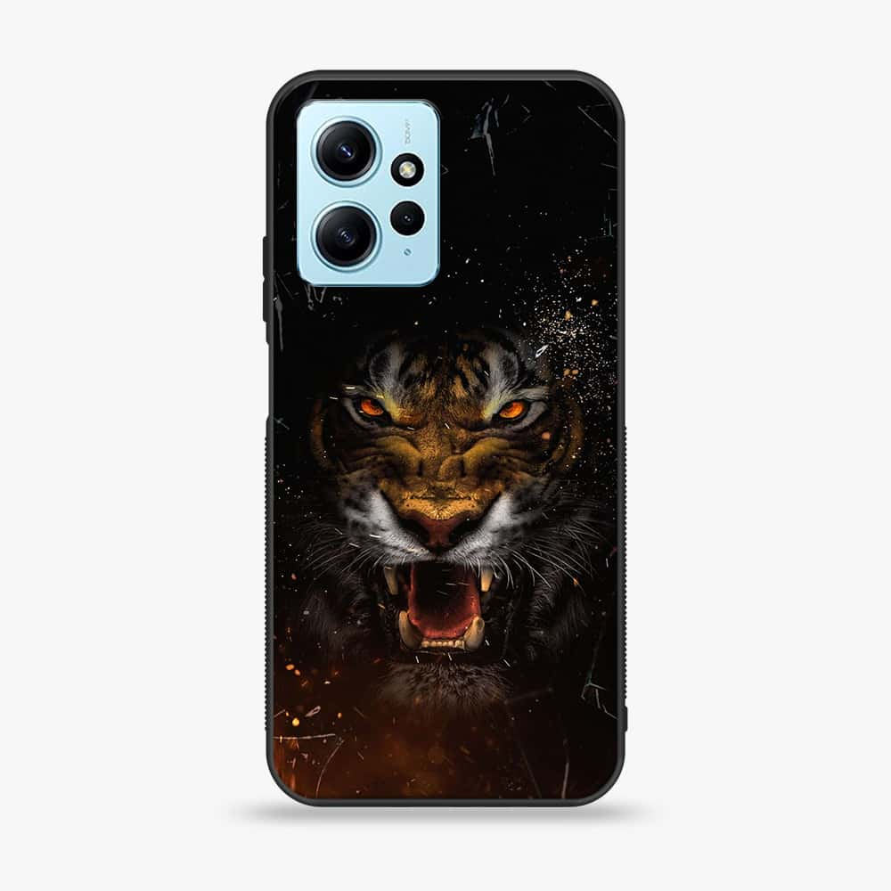 Xiaomi Redmi Note 12 - Tiger Series - Premium Printed Glass soft Bumper shock Proof Case