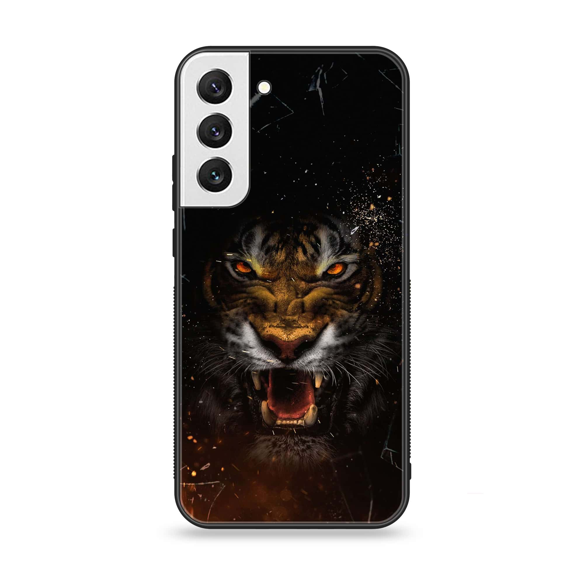 Samsung Galaxy S21 FE - Tiger Art series - Premium Printed Glass soft Bumper shock Proof Case