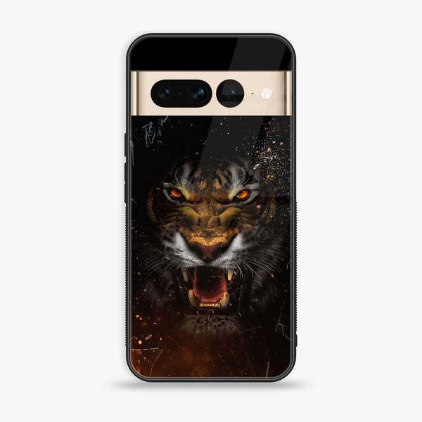 Google Pixel 7 Pro - Tiger Series  Design 9 - Premium Printed Glass soft Bumper shock Proof Case  CS-23328