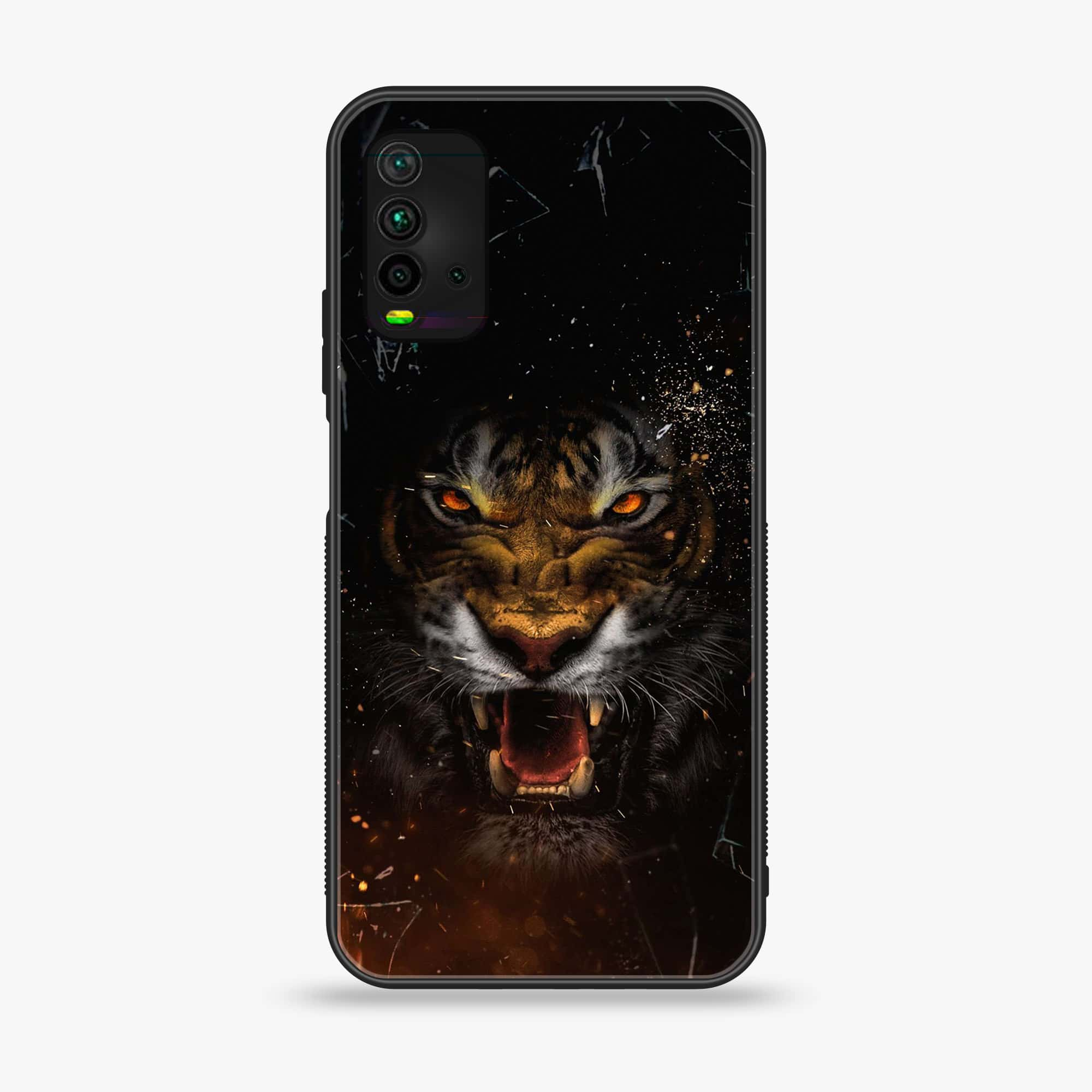 Xiaomi Redmi 9T - Tiger Series - Premium Printed Glass soft Bumper shock Proof Case