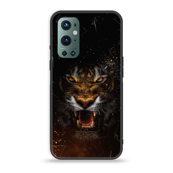 OnePlus 9 Pro - Tiger Design 9 - Premium Printed Glass soft Bumper shock Proof Case CS-10794