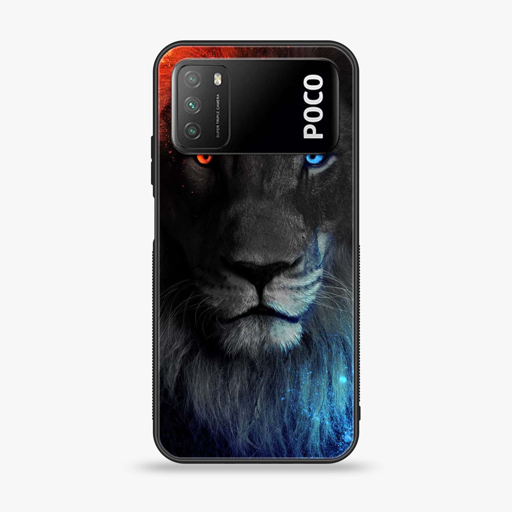 Xiaomi Poco M3 - Tiger Series - Premium Printed Glass soft Bumper shock Proof Case