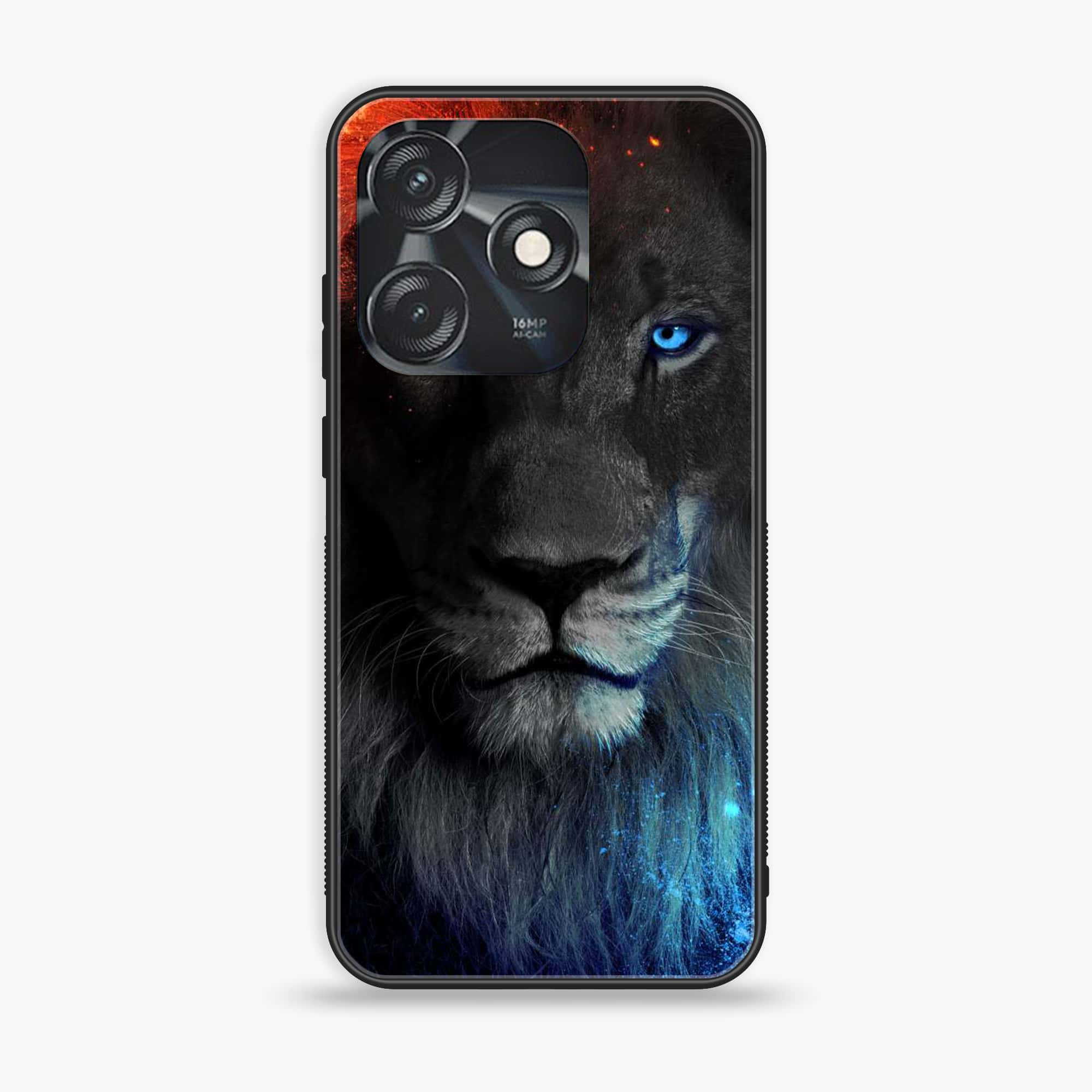 Tecno Spark 10C - Tiger Series - Premium Printed Glass soft Bumper shock Proof Case