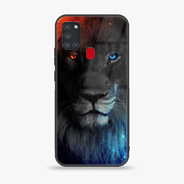 Samsung Galaxy A21s - Tiger Art Design 4 - Premium Printed Glass soft Bumper shock Proof Case CS-18484