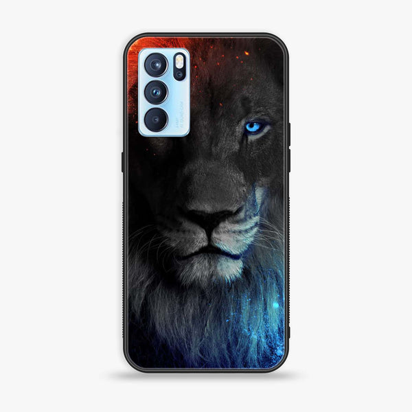 Oppo Reno 6 Pro - Tiger Series Design 4- Premium Printed Glass soft Bumper shock Proof Case CS-24879