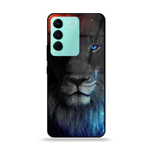 Vivo V27E - Tiger Design 4- Premium Printed Glass soft Bumper shock Proof Case CS-22145 CS-22146