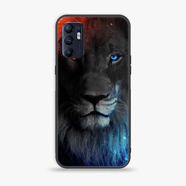 Oppo Reno 6 - Tiger  Design 4  - Premium Printed Glass soft Bumper shock Proof Case CS-39055