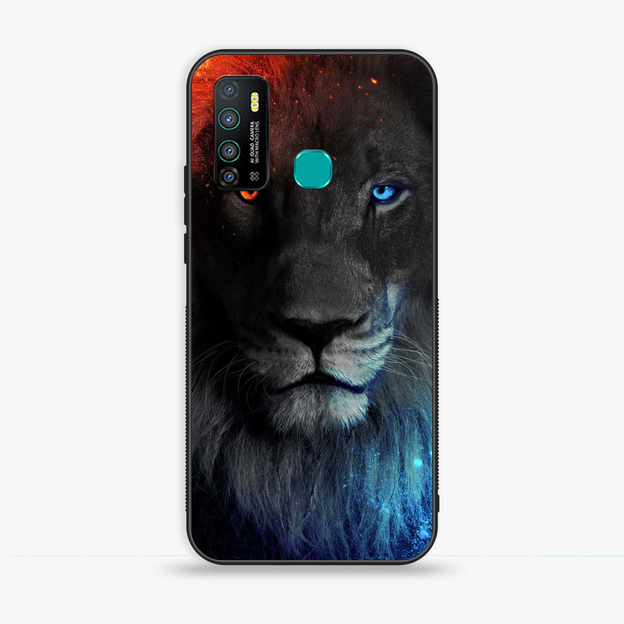 Infinix Hot 9 - Tiger Series - Premium Printed Glass soft Bumper shock Proof Case