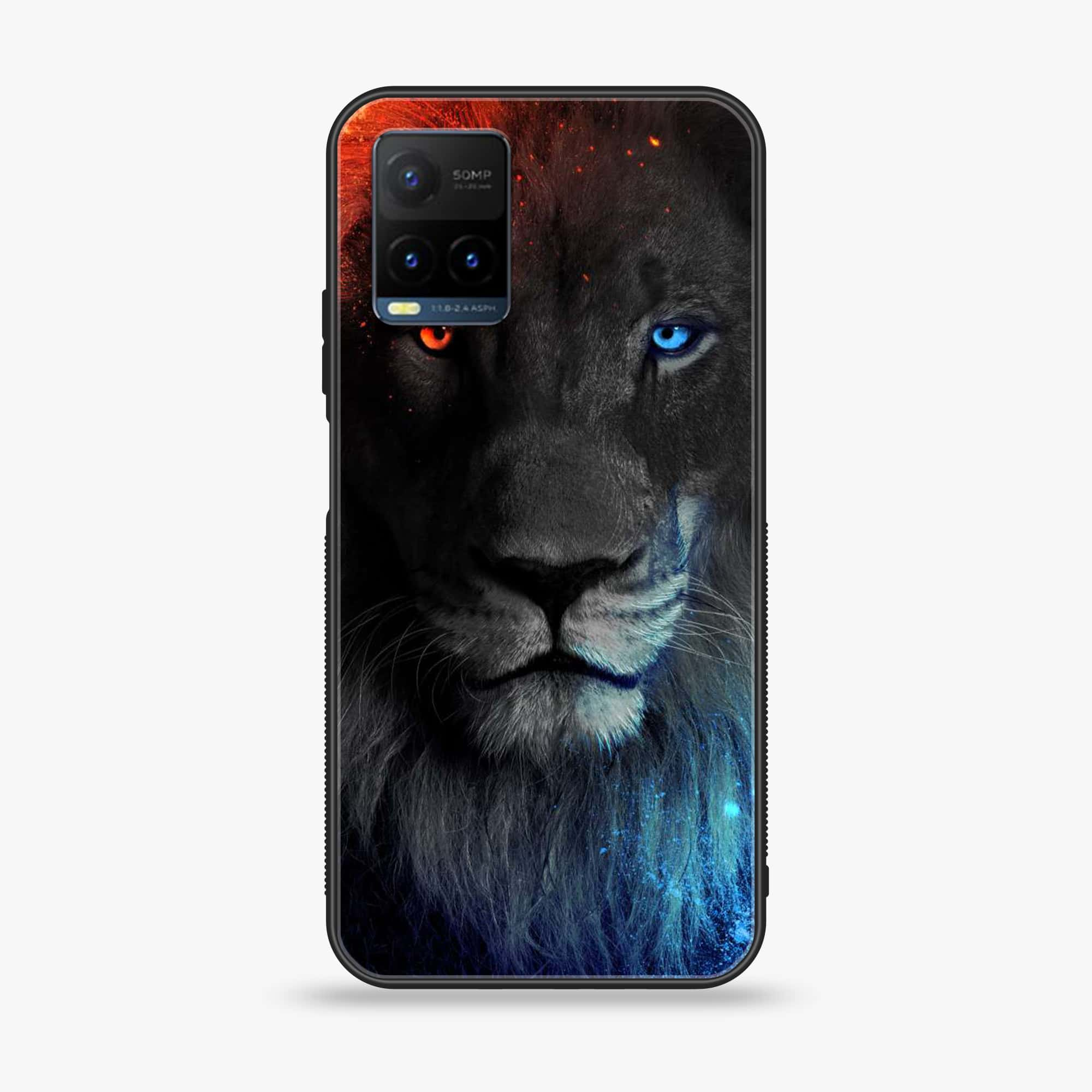 Vivo Y21t - Tiger Series - Premium Printed Glass soft Bumper shock Proof Case