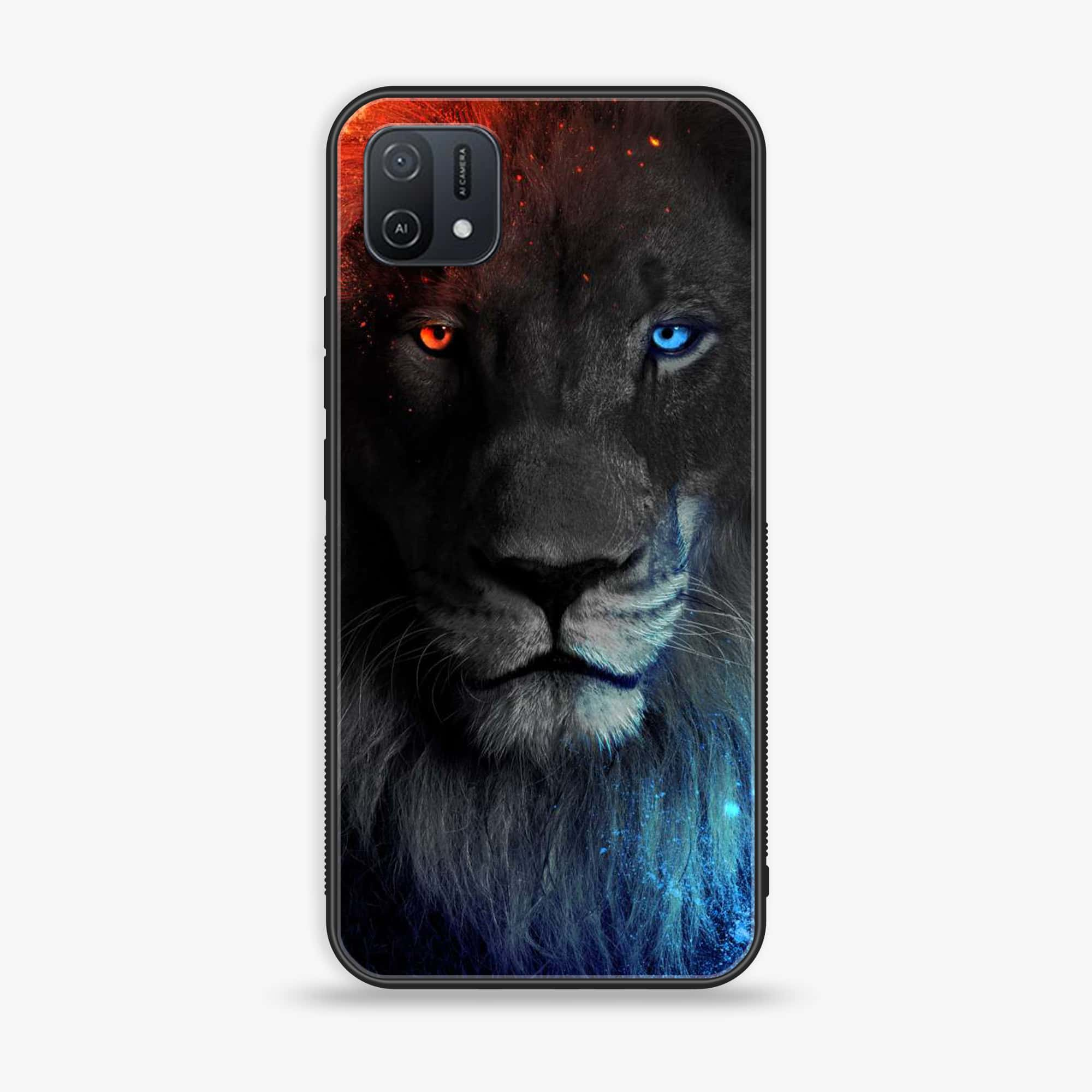 OPPO A16k Tiger Series Premium Printed Glass soft Bumper shock Proof Case