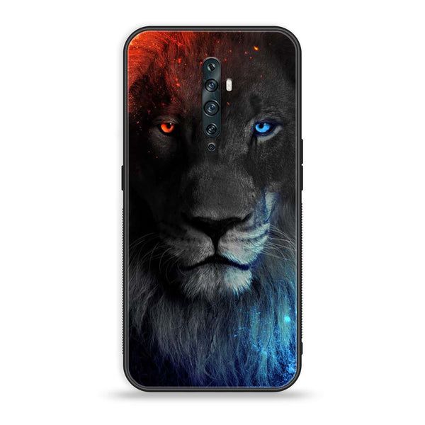 OPPO Reno 2f/2Z - Tiger Art Design 4- Premium Printed Glass soft Bumper shock Proof Case CS-24019