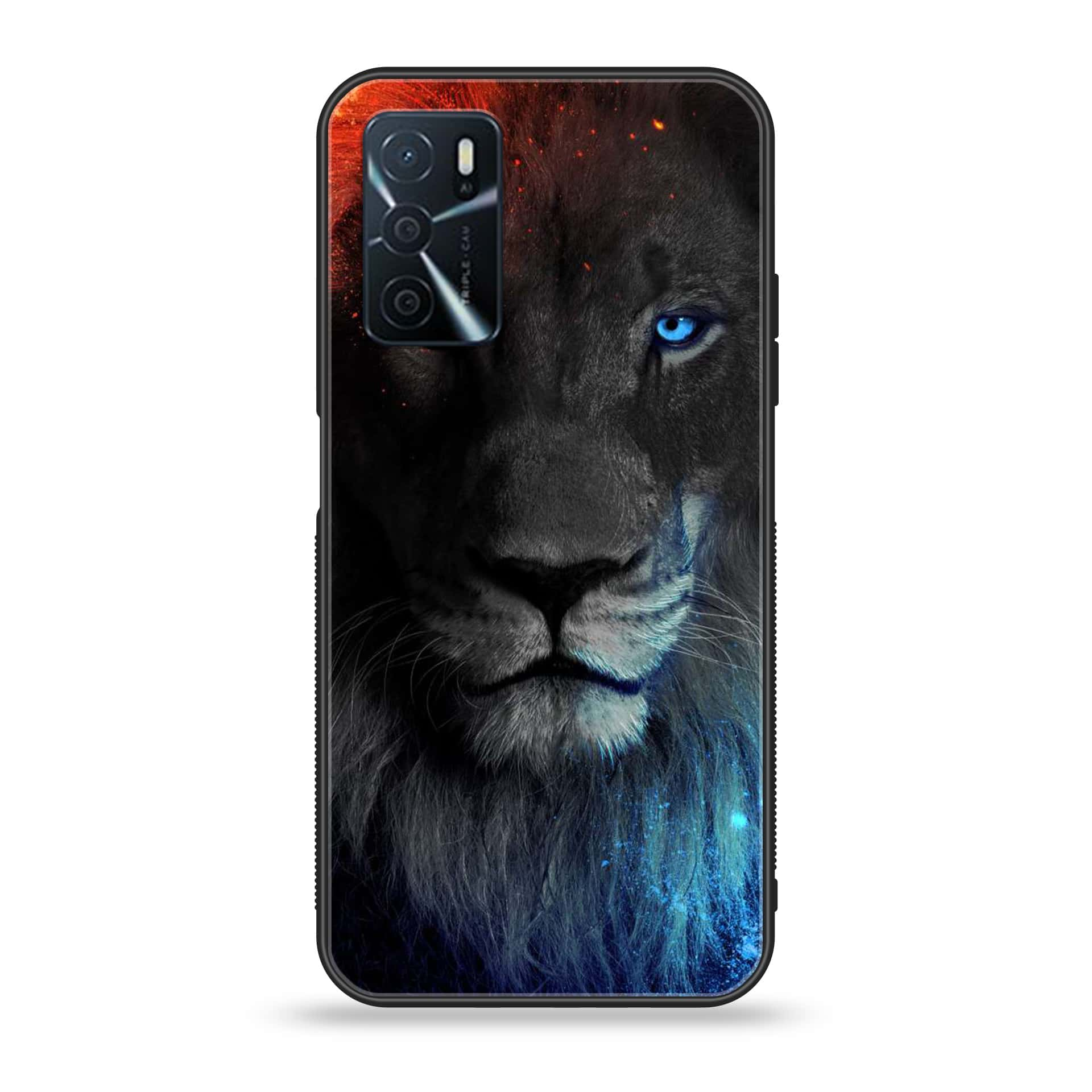 OPPO A16 - Tiger Series - Premium Printed Glass soft Bumper shock Proof Case