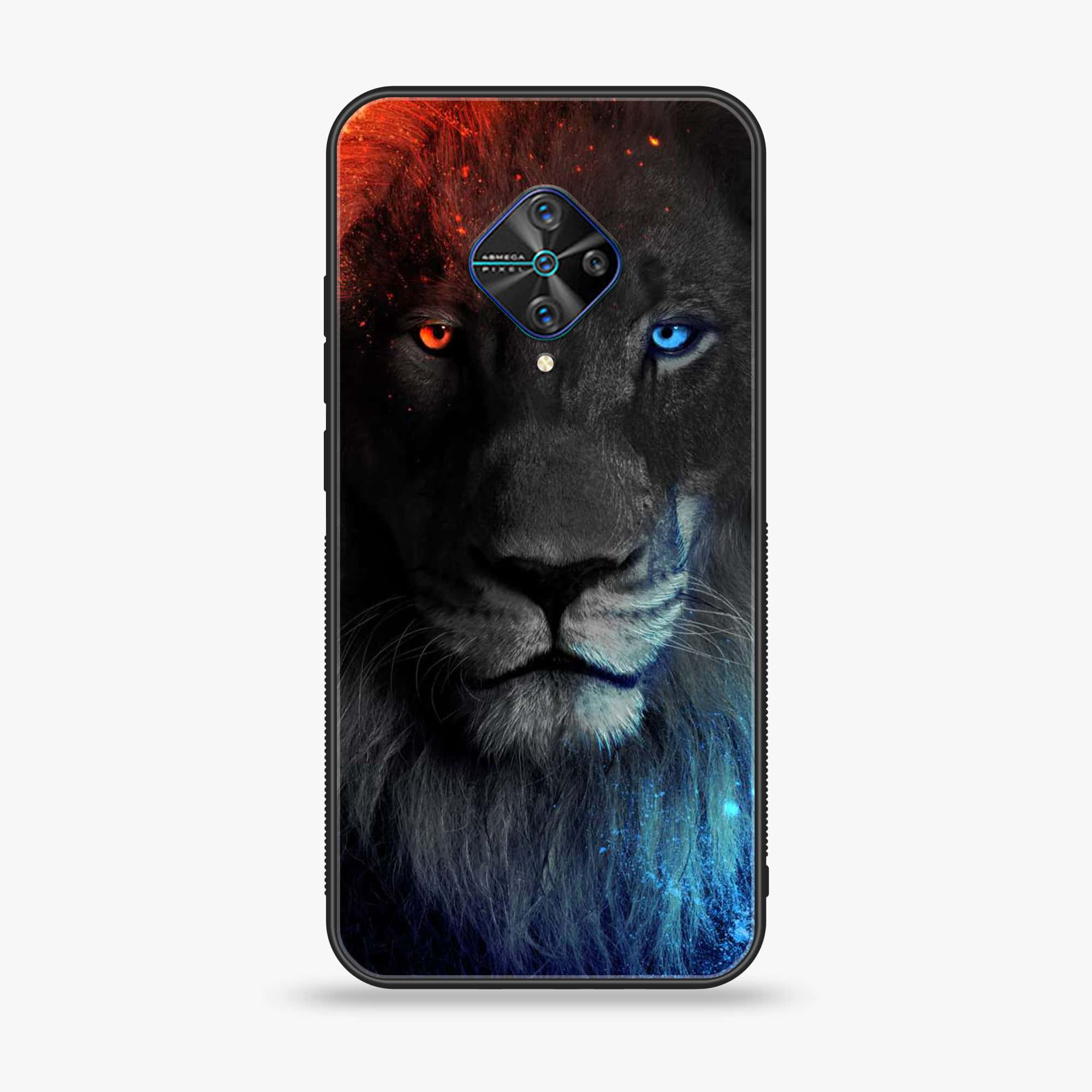 Vivo Y51 (Camera in middle) - Tiger Art Series - Premium Printed Glass soft Bumper shock Proof Case