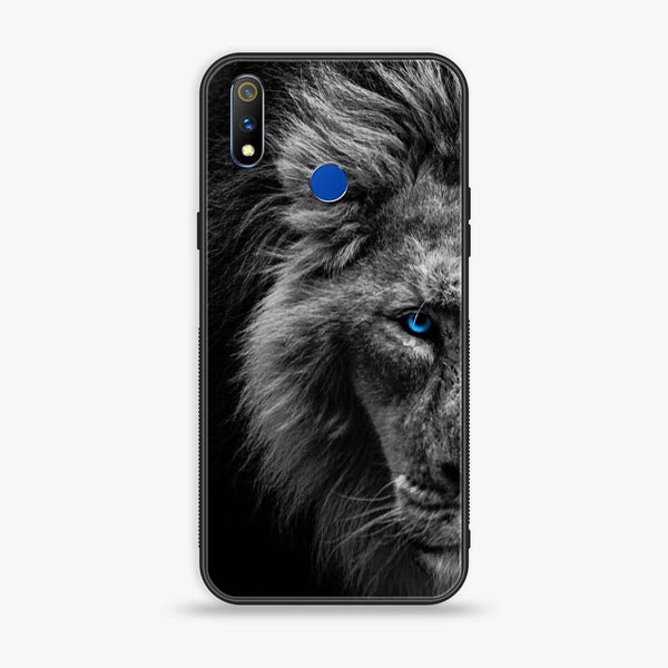 Realme 3 Tiger Art Series Premium Printed Glass soft Bumper shock Proof Case