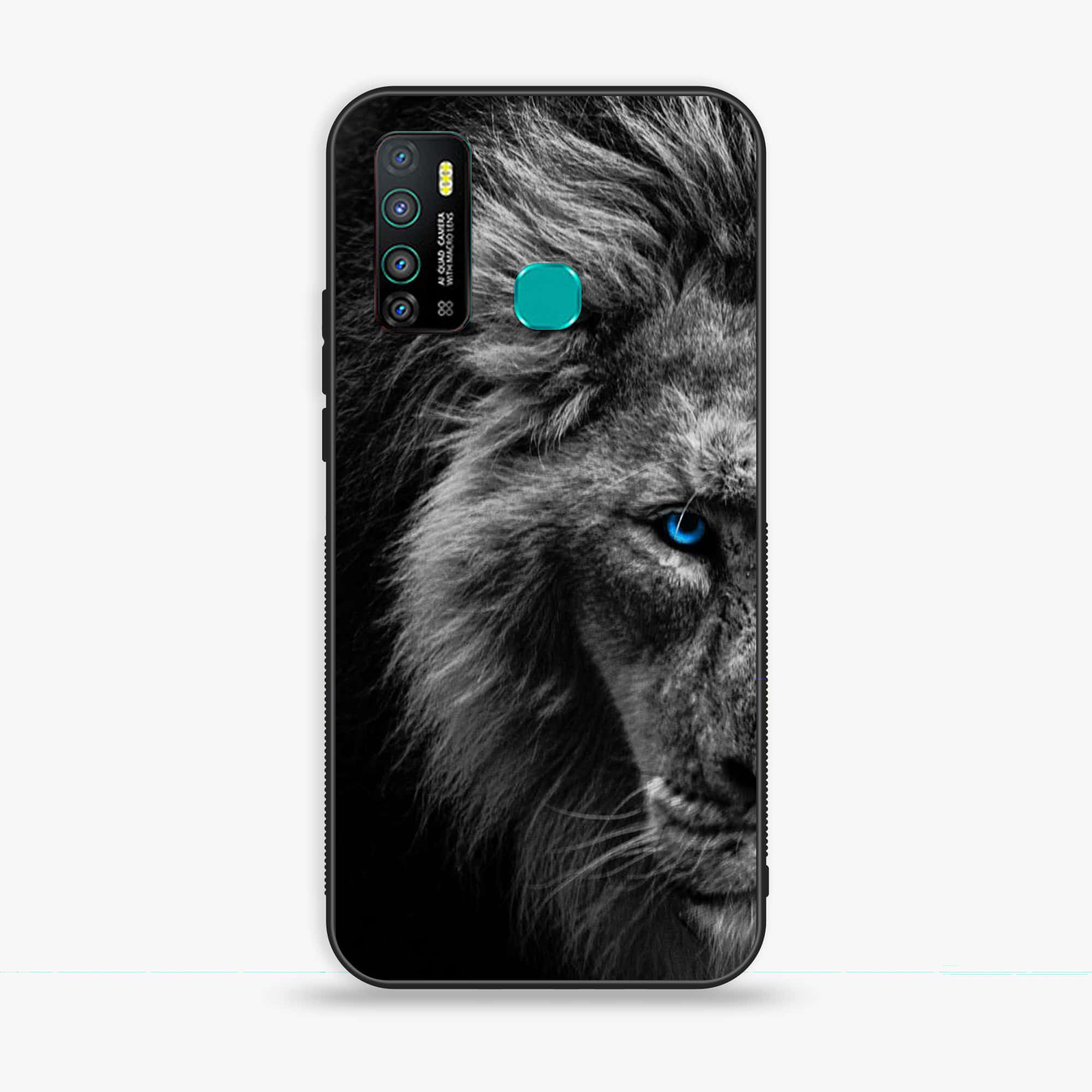 Infinix Hot 9 - Tiger Series - Premium Printed Glass soft Bumper shock Proof Case