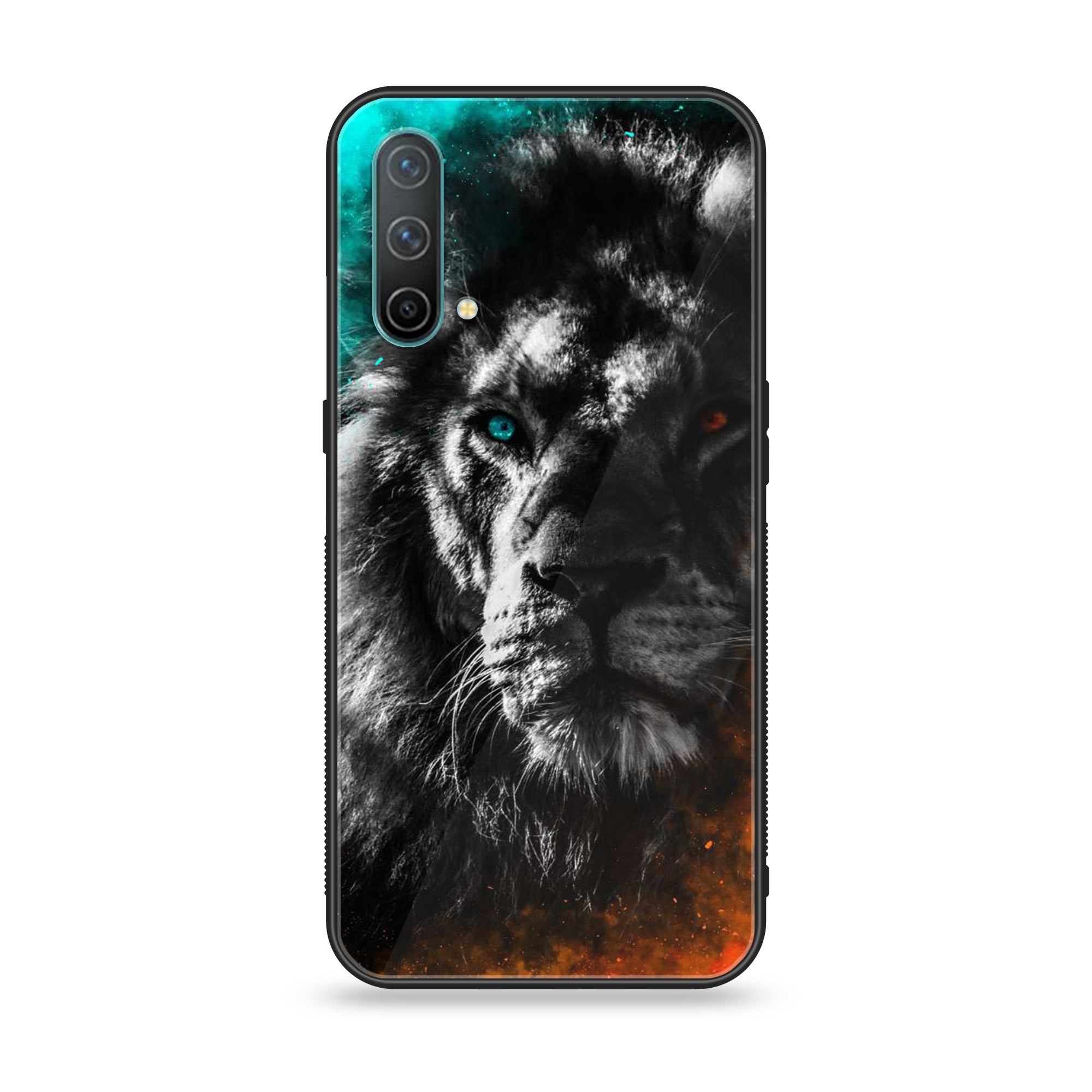 OnePlus Nord CE 5G - Tiger Series - Premium Printed Glass soft Bumper shock Proof Case