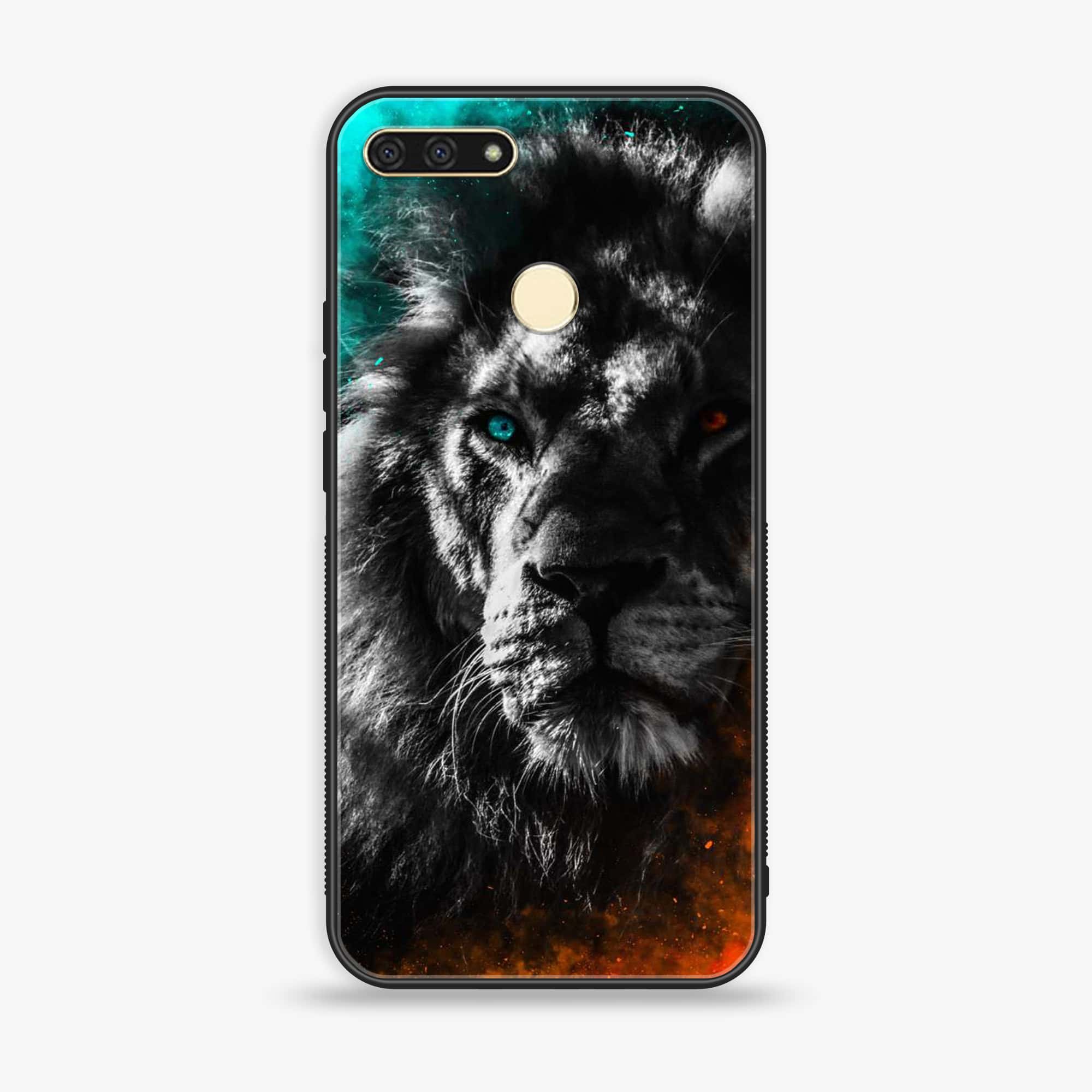 Huawei Y6 2018/Honor Play 7A - Tiger Series - Premium Printed Glass soft Bumper shock Proof Case