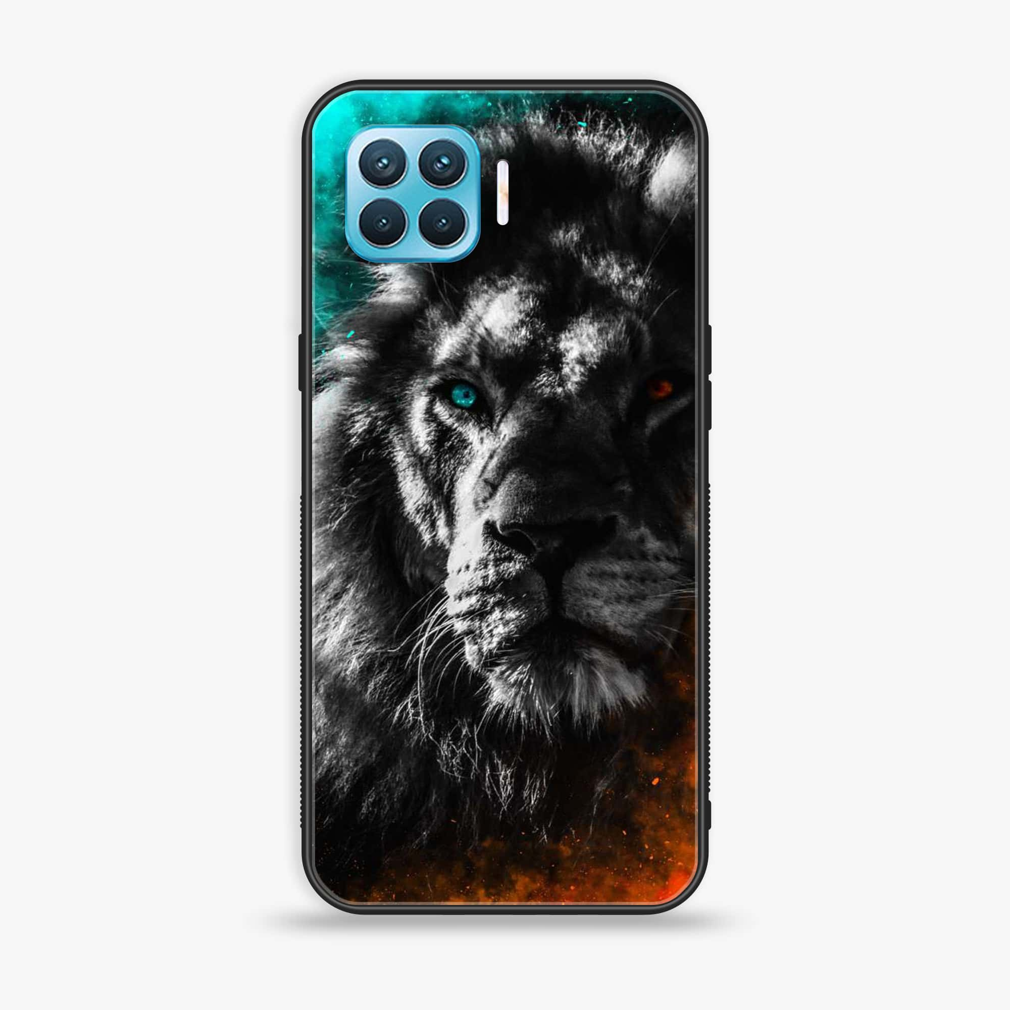 Oppo F17 - Tiger Series - Premium Printed Glass soft Bumper shock Proof Case