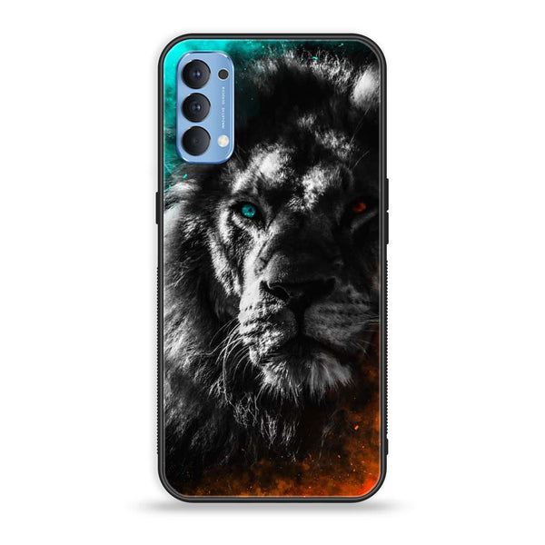 Oppo Reno 4 4G  Tiger Art Series  Design 3  Premium Printed Glass soft Bumper shock Proof Case CS-20456