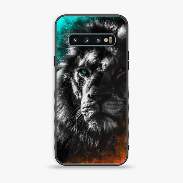 Samsung Galaxy S10 - Tiger Design 3 - Premium Printed Glass soft Bumper shock Proof Case CS-12543