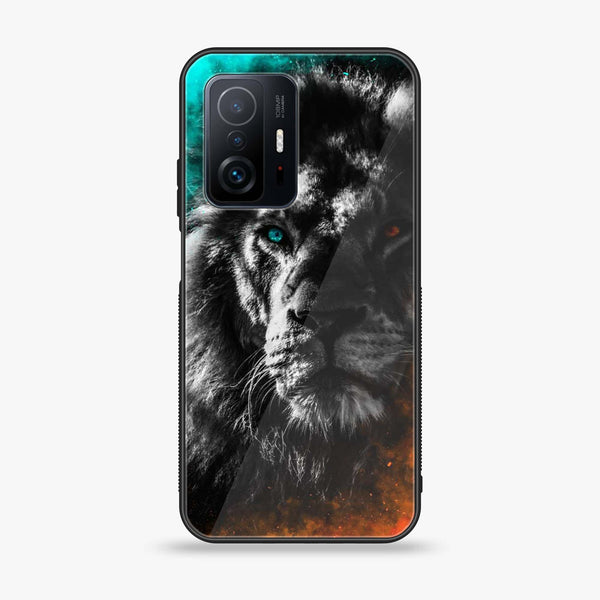 Xiaomi 11T/ 11T Pro - Tiger Design 3 - Premium Printed Glass soft Bumper shock Proof Case  CS-35590