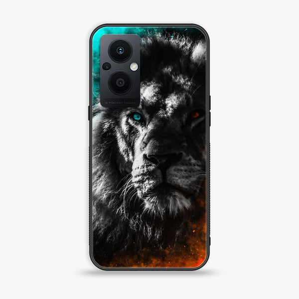 Oppo F21 Pro 5G - Tiger Art Design 3 - Premium Printed Glass soft Bumper shock Proof Case CS-16947