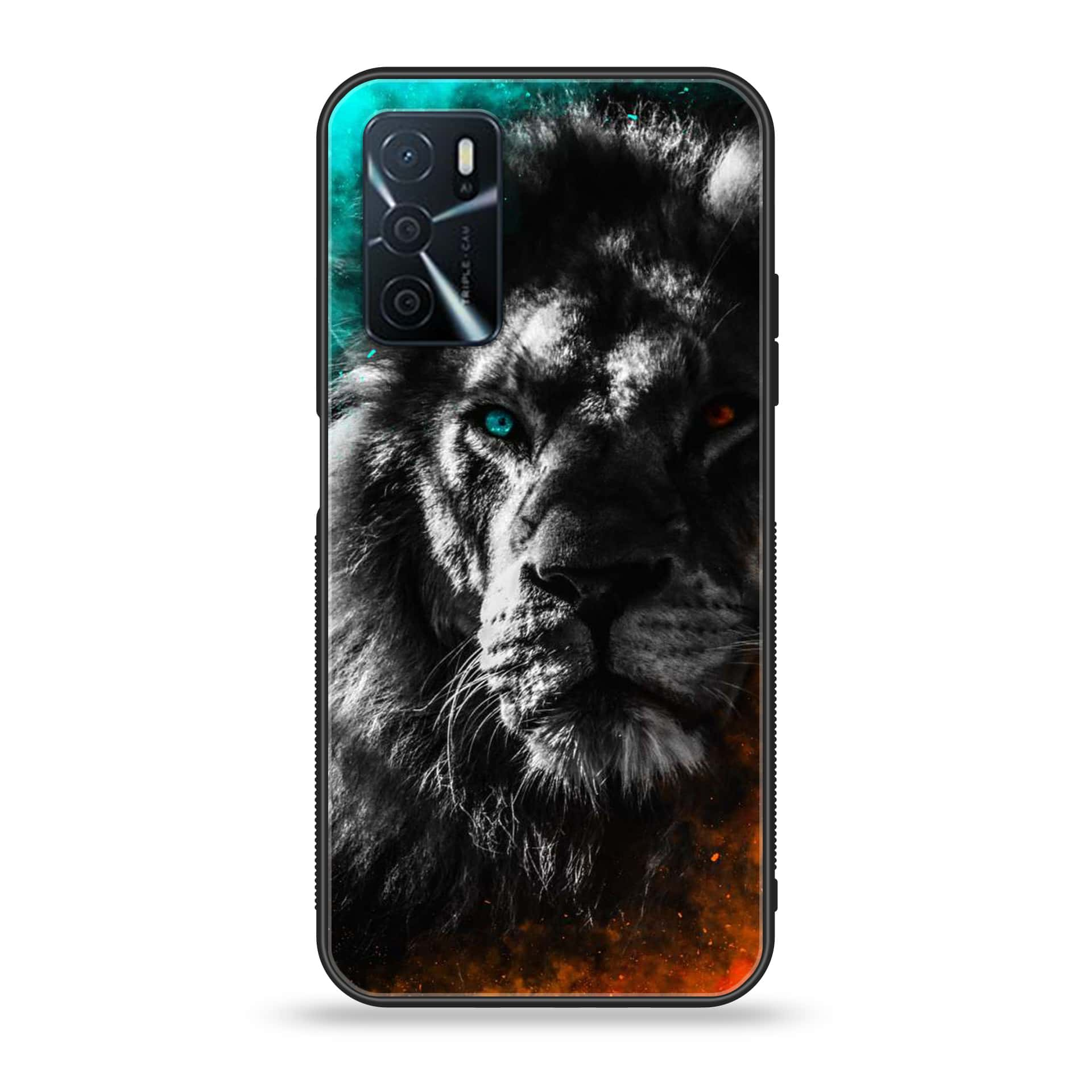 OPPO A16 - Tiger Series - Premium Printed Glass soft Bumper shock Proof Case