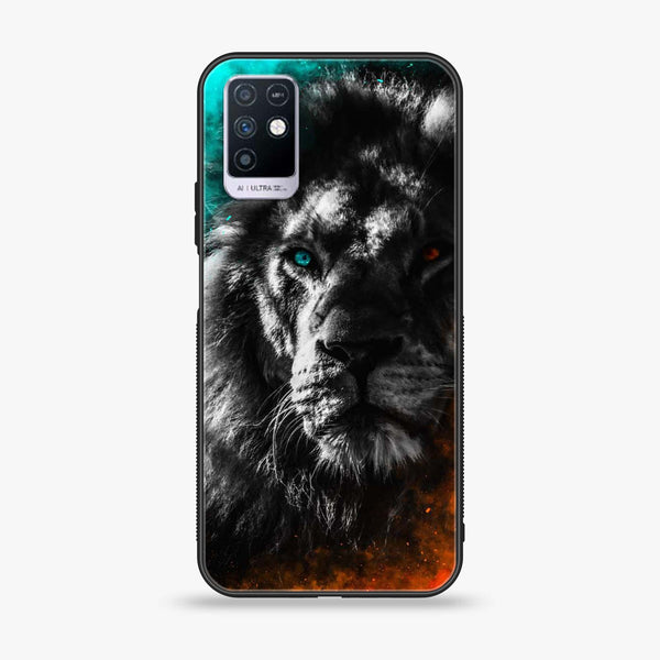 Infinix Note 10 Tiger Art Design 3 Premium Printed Glass soft Bumper shock Proof Case CS-14914