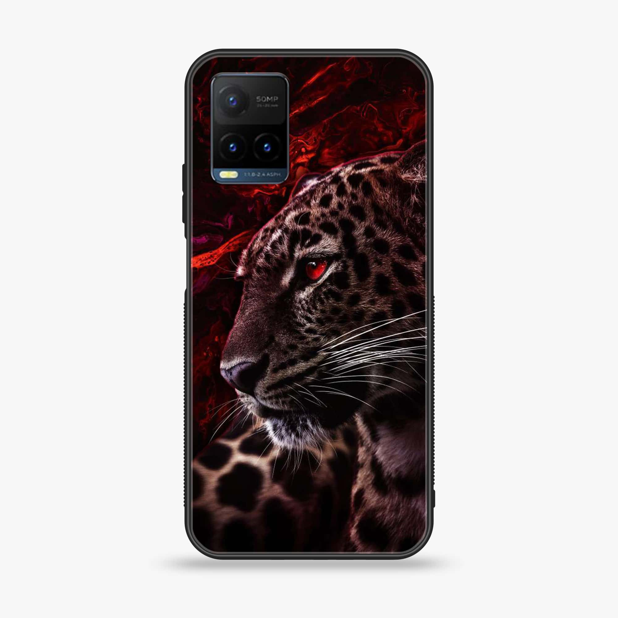 Vivo Y21t - Tiger Series - Premium Printed Glass soft Bumper shock Proof Case