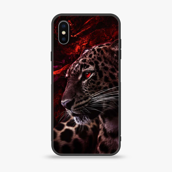 iPhone X/XS - Tiger Art Design 5  - Premium Printed Glass soft Bumper shock Proof Case CS-26924