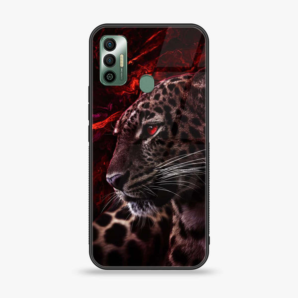 Tecno Spark 7 Tiger Design 5 Premium Printed Glass soft Bumper shock Proof Case CS-23017