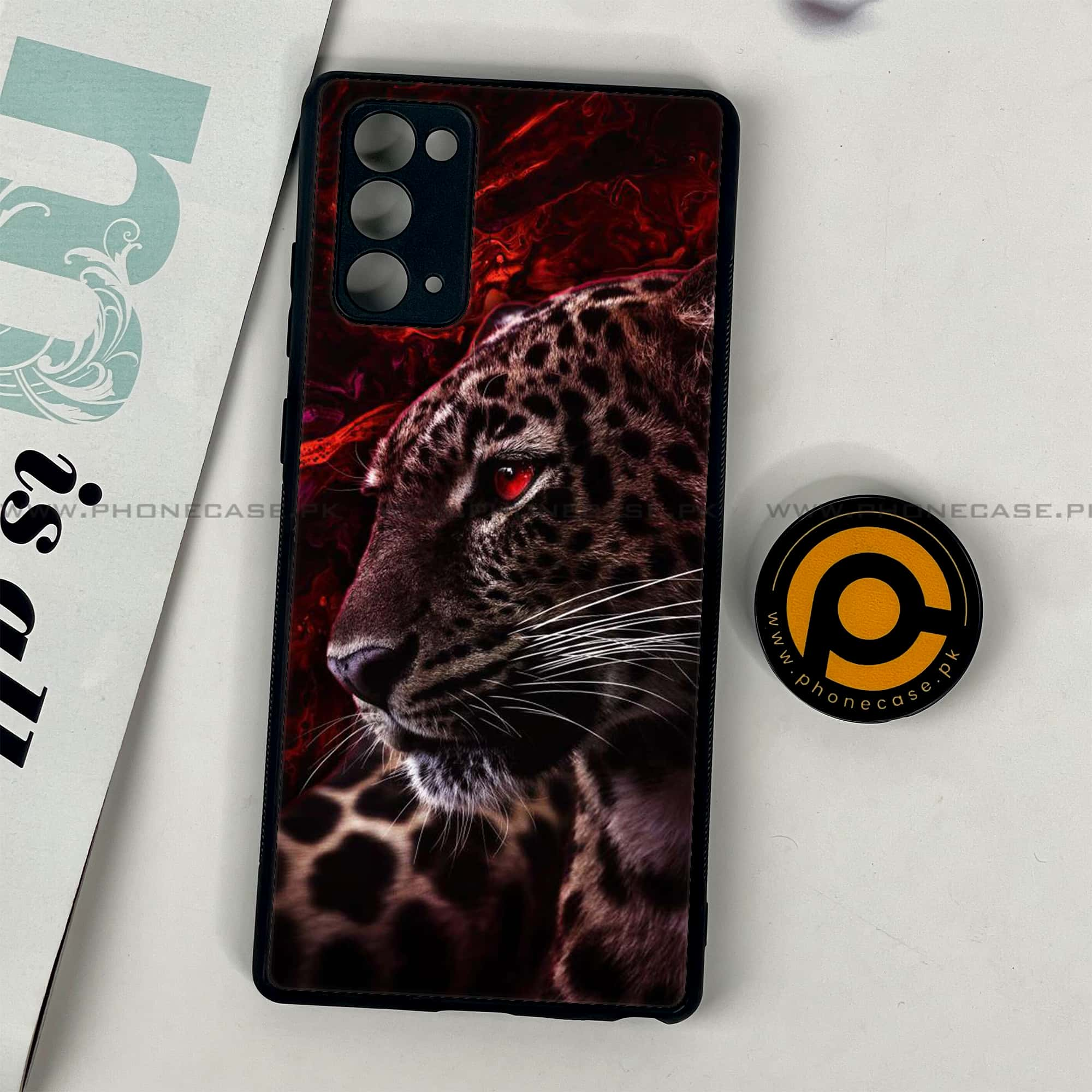 Samsung Galaxy Note 20 - Tiger Series - Premium Printed Glass soft Bumper shock Proof Case