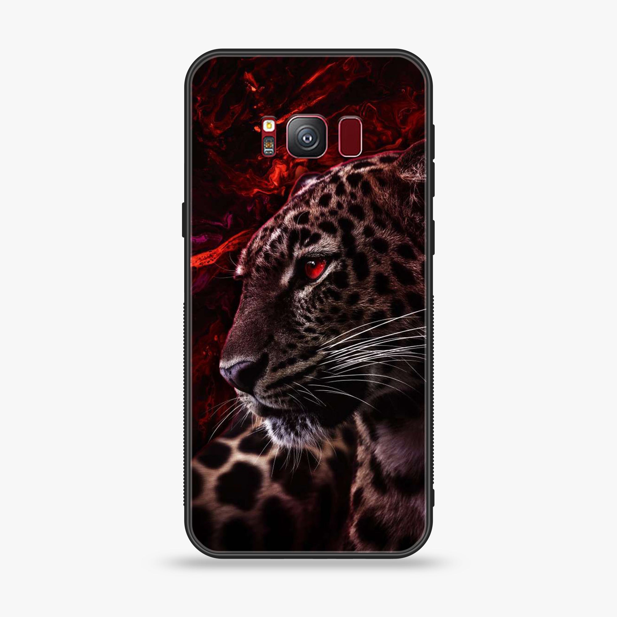 Samsung S8 Plus  Tiger Art seires Premium Printed Glass soft Bumper shock Proof Case