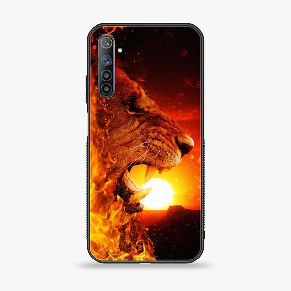 Realme 6 Tiger Art Design 1 Premium Printed Glass soft Bumper shock Proof Case CS-16320