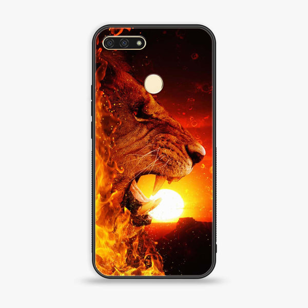 Huawei Y6 2018/Honor Play 7A - Tiger Series - Premium Printed Glass soft Bumper shock Proof Case