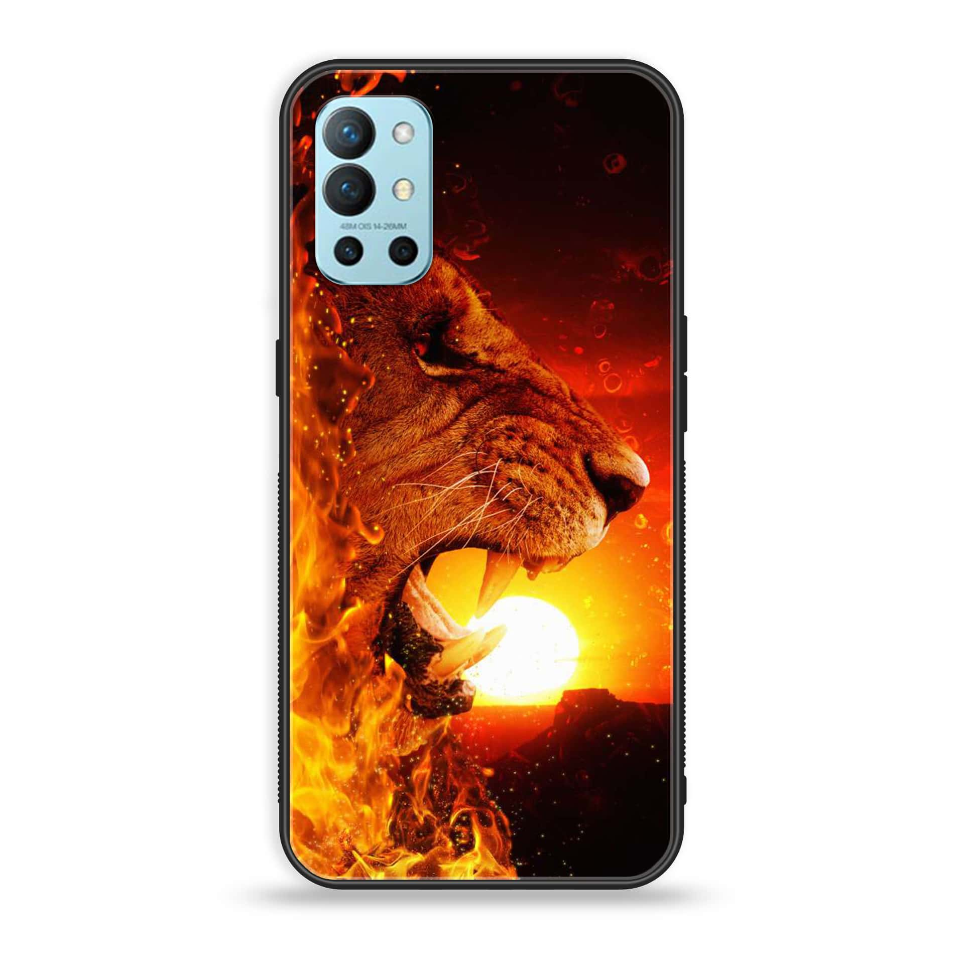 OnePlus 9R - Tiger Series - Premium Printed Glass soft Bumper shock Proof Case