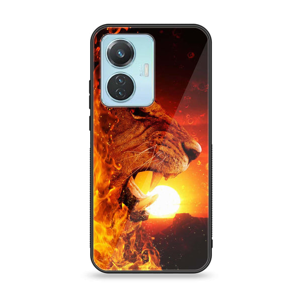 Vivo Y55 4G Tiger Series Premium Printed Glass soft Bumper shock Proof Case