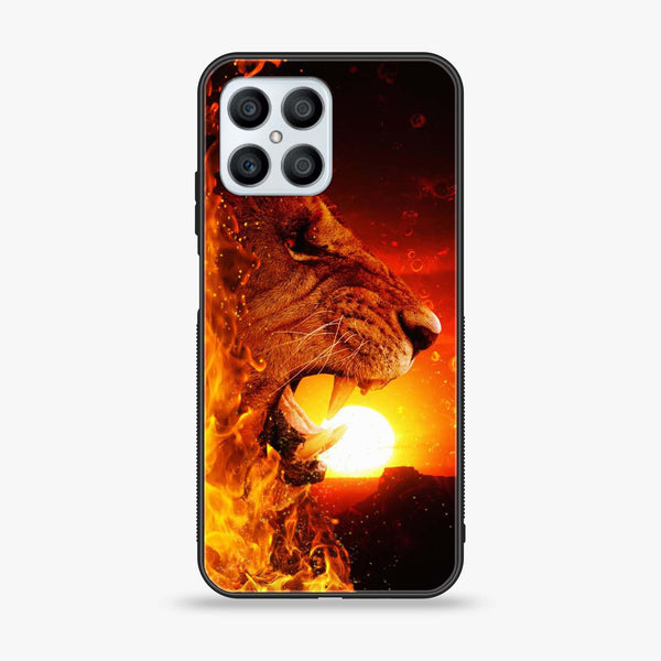 Huawei Honor X8 4G - Tiger Series - Premium Printed Glass soft Bumper shock Proof Case