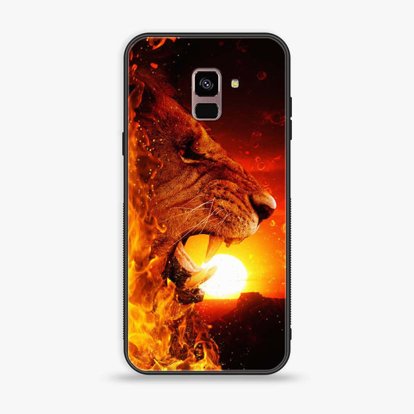 Samsung Galaxy A8+ (2018) - Tiger Series - Premium Printed Glass soft Bumper shock Proof Case
