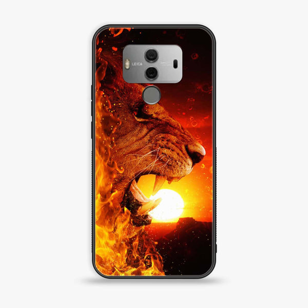 Huawei Mate 10 - Tiger Series - Premium Printed Glass soft Bumper shock Proof Case