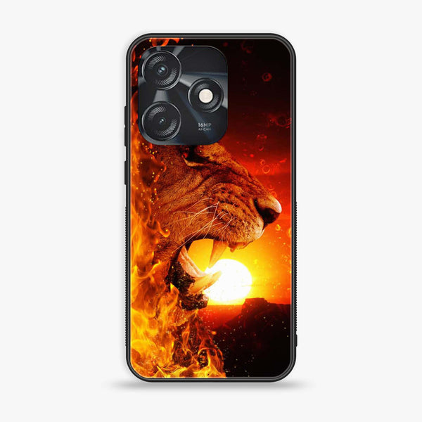 Tecno Spark 10 - Tiger Design 1 - Premium Printed Glass soft Bumper shock Proof Case CS-15733