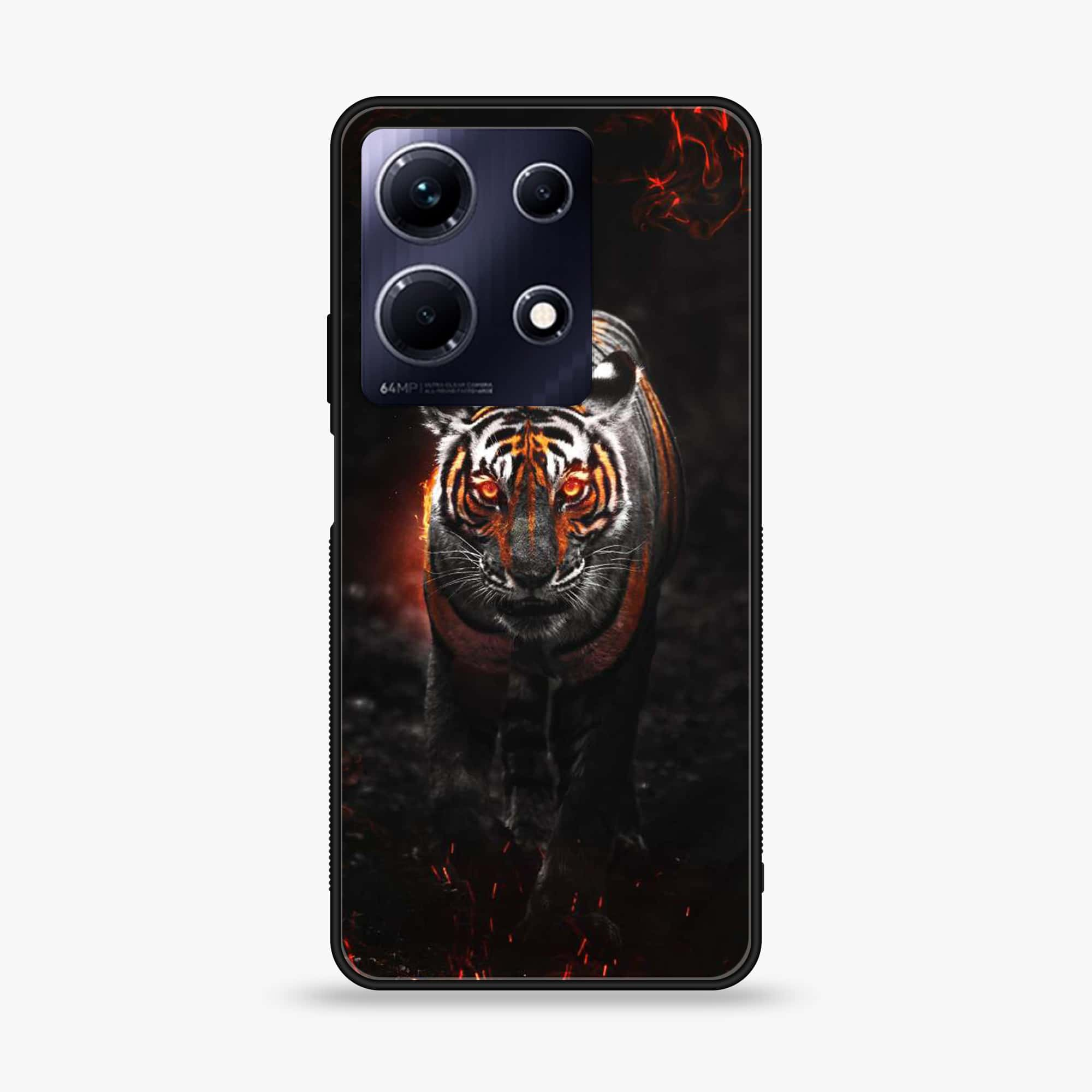 Infinix Note 30 - Tiger Series - Premium Printed Glass soft Bumper shock Proof Case