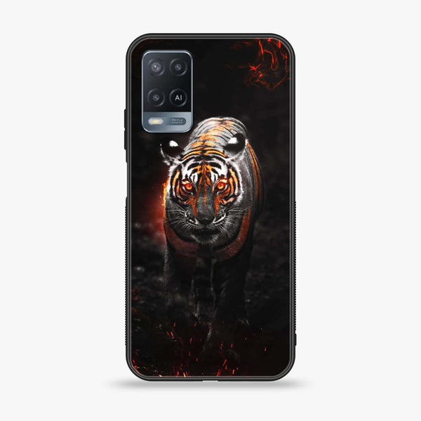 Oppo A54 - Tiger Design 6 - Premium Printed Glass soft Bumper shock Proof Case CS-20732