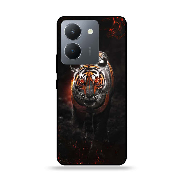 Vivo Y36 - Tiger Art Design 6 - Premium Printed Glass soft Bumper shock Proof Case CS-16568