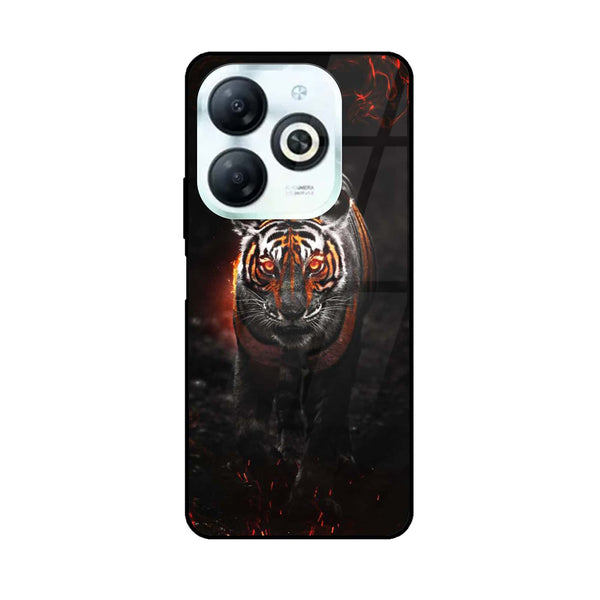 Tecno Spark 20C - Tiger Design 6- Premium Printed Glass soft Bumper shock Proof Case CS-13199